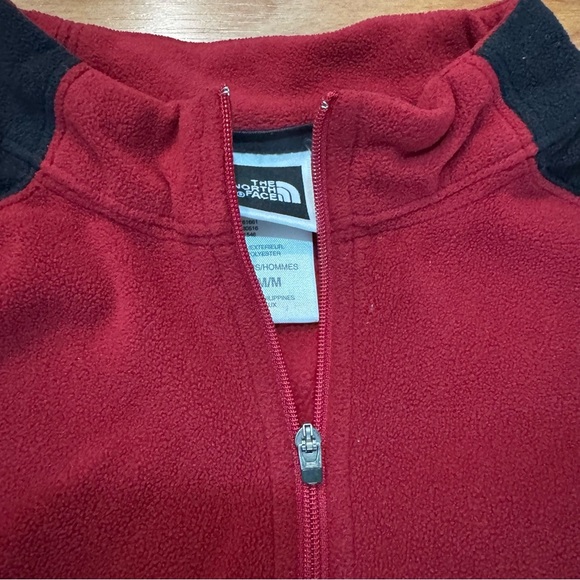 Vtg The North Face Red Burgundy 1/4 Zip Fleece Pullover Men’s Sz Med TNF Fleece - Picture 4 of 16